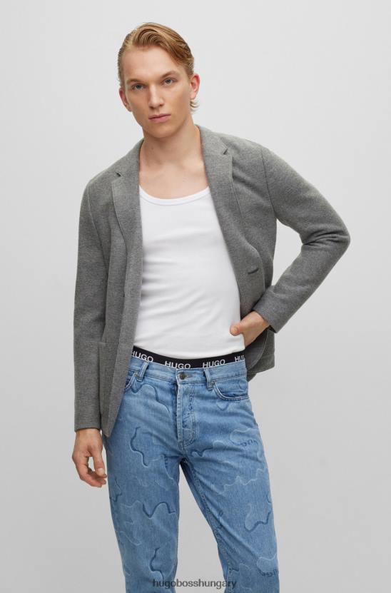 Hugo Boss extra vékony szabású kabát sztreccs gyapjúkeverékből, világosszürke hugo 80P64440 világos szürke