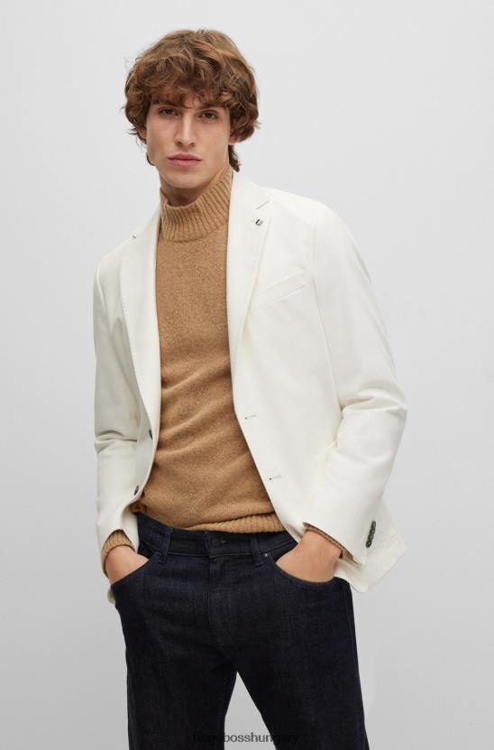 Hugo Boss fehér hugo slim-fit kabát tiszta pamutból 80P63823 fehér