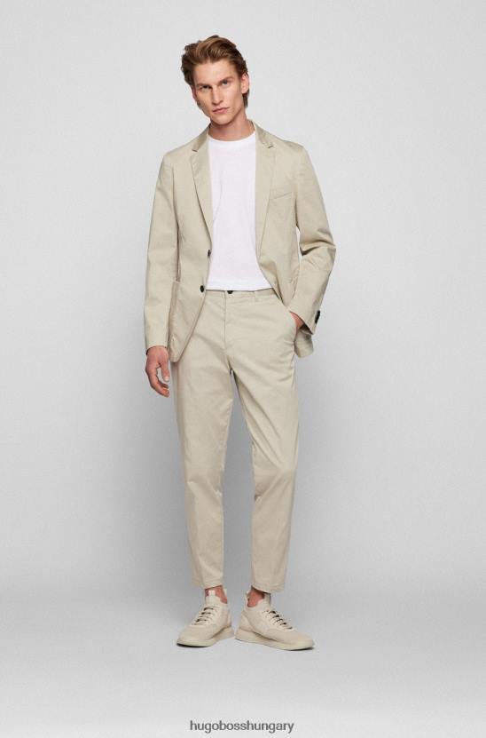 Hugo Boss hugo slim-fit kabát teljesítmény-sztreccs anyagból, világos bézs színben 80P63788 világos bézs