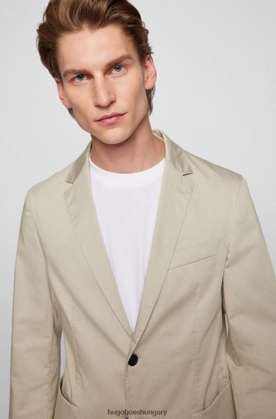 Hugo Boss hugo slim-fit kabát teljesítmény-sztreccs anyagból, világos bézs színben 80P63788 világos bézs