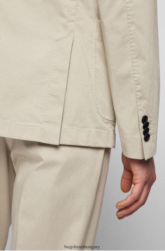 Hugo Boss hugo slim-fit kabát teljesítmény-sztreccs anyagból, világos bézs színben 80P63788 világos bézs