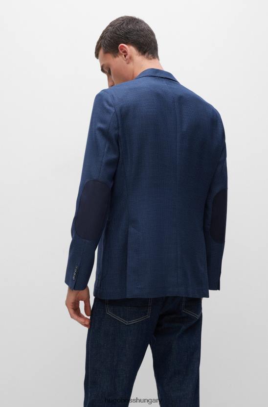 Hugo Boss kék normál szabású kabát szűz gyapjúból serge hugo 80P63106 kék