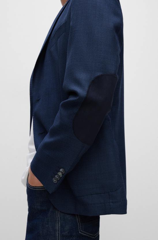 Hugo Boss kék normál szabású kabát szűz gyapjúból serge hugo 80P63106 kék