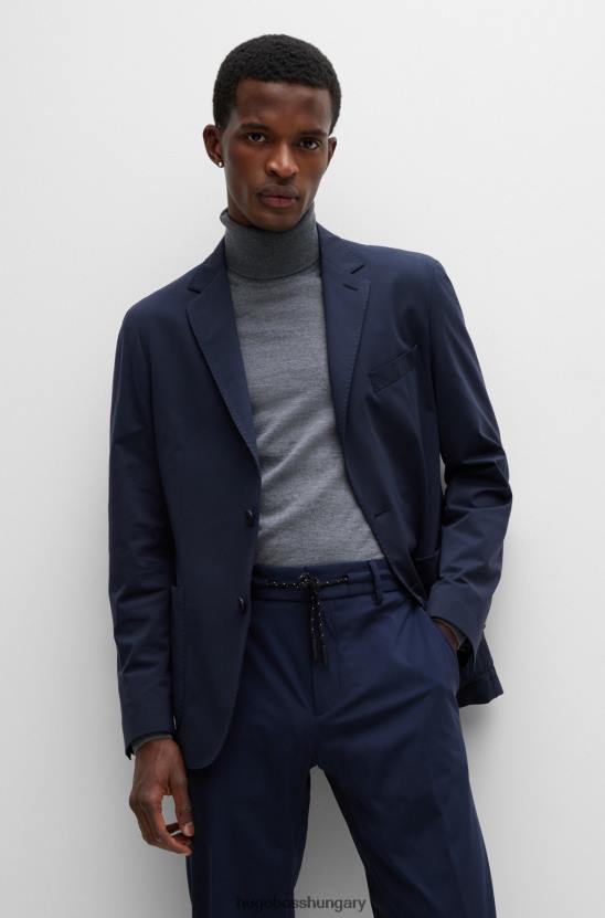 Hugo Boss sötétkék karcsúsított kabát teljesítmény-sztreccs dzsörzé hugo-ból 80P63072 sötétkék