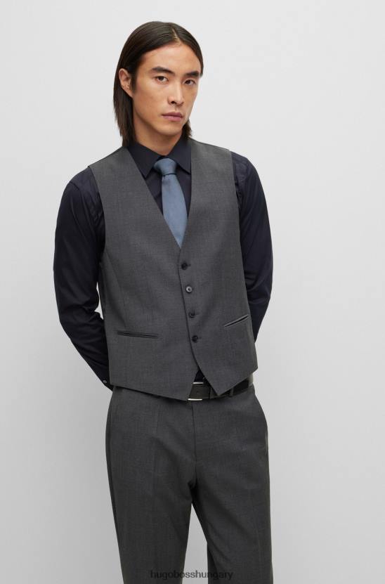Hugo Boss sötétszürke hugo egysoros mellény gyapjúkeverékben 80P63195 sötétszürke