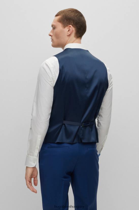 Hugo Boss vékony szabású mellény szűz-gyapjú keverék hugo sötétkék színben 80P63719 sötétkék