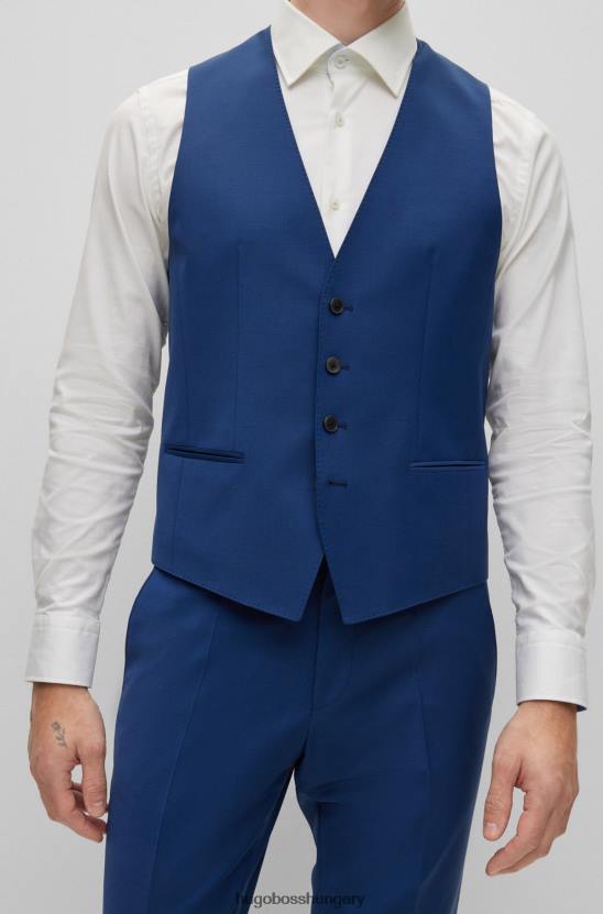 Hugo Boss vékony szabású mellény szűz-gyapjú keverék hugo sötétkék színben 80P63719 sötétkék