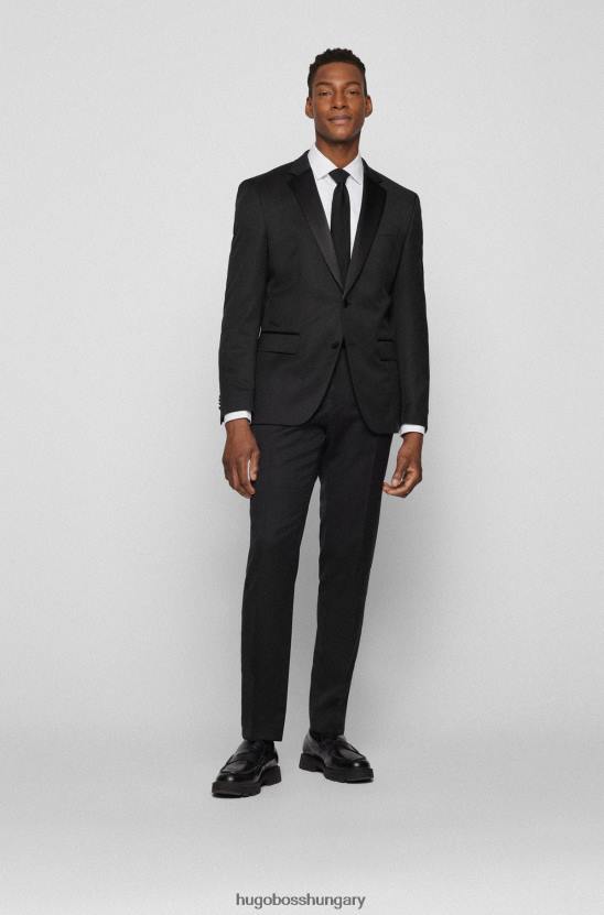 Hugo Boss vékony szabású szmoking kabát szűz gyapjú serge black hugo színben 80P61551 fekete
