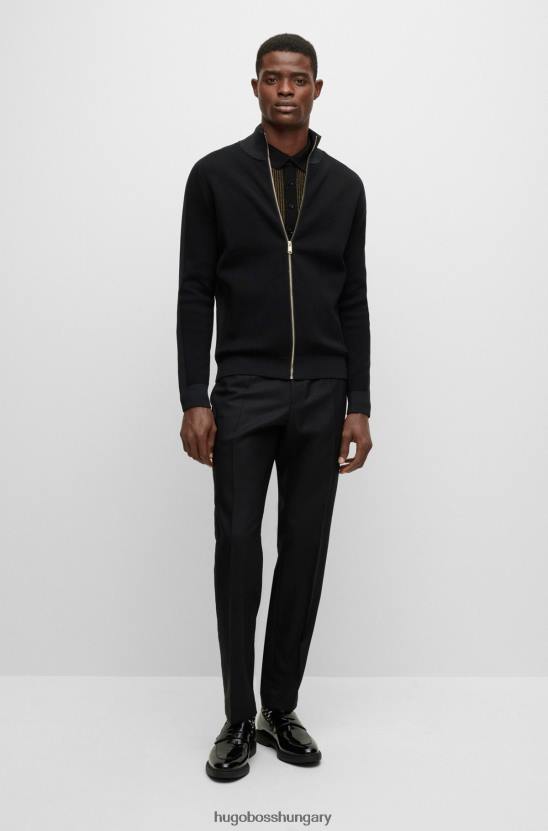 Hugo Boss vékony szabású vacsorakabát csillogó gyapjúkeverékből, fekete hugo 80P64633 fekete