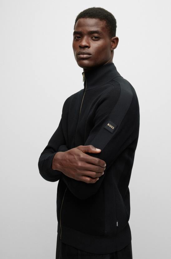 Hugo Boss vékony szabású vacsorakabát csillogó gyapjúkeverékből, fekete hugo 80P64633 fekete