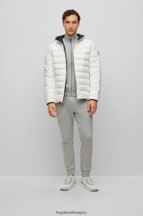 Hugo Boss fehér kifordítható kapucnis kabát vízlepergető bevonattal hugo 80P62620 fehér