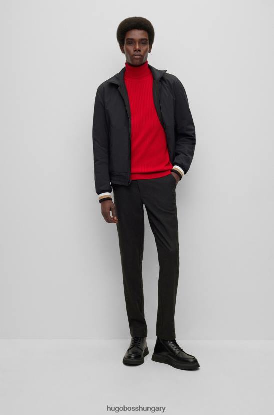 Hugo Boss fekete hugo kifordítható vízlepergető kabát logós kitűzővel 80P62697 fekete