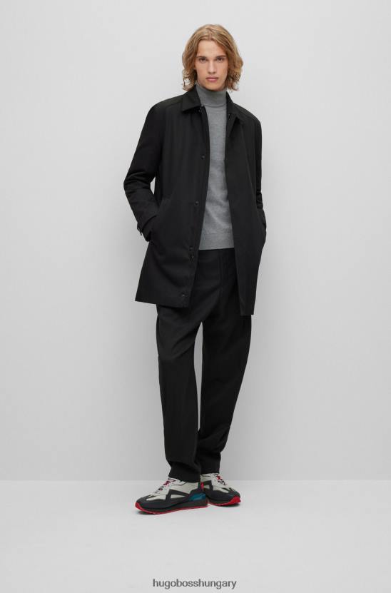 Hugo Boss fekete hugo slim-fit párnázott kabát vízlepergető felülettel 80P61719 fekete