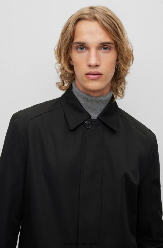 Hugo Boss fekete hugo slim-fit párnázott kabát vízlepergető felülettel 80P61719 fekete