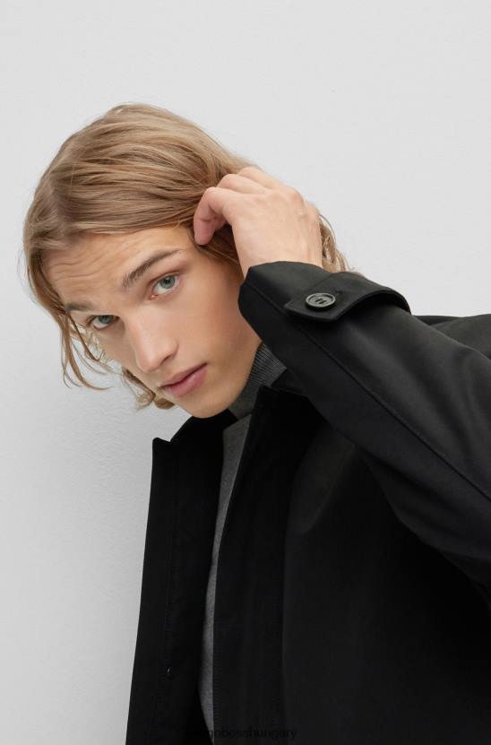 Hugo Boss fekete hugo slim-fit párnázott kabát vízlepergető felülettel 80P61719 fekete