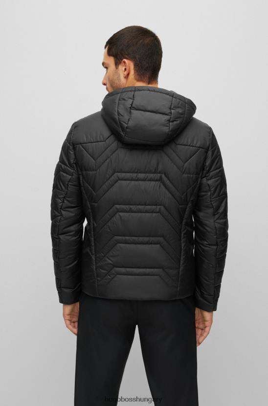 Hugo Boss fekete hugo vízlepergető kapucnis kabát logóval 80P61060 fekete