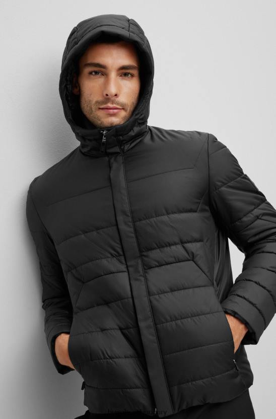 Hugo Boss fekete hugo vízlepergető kapucnis kabát logóval 80P61060 fekete