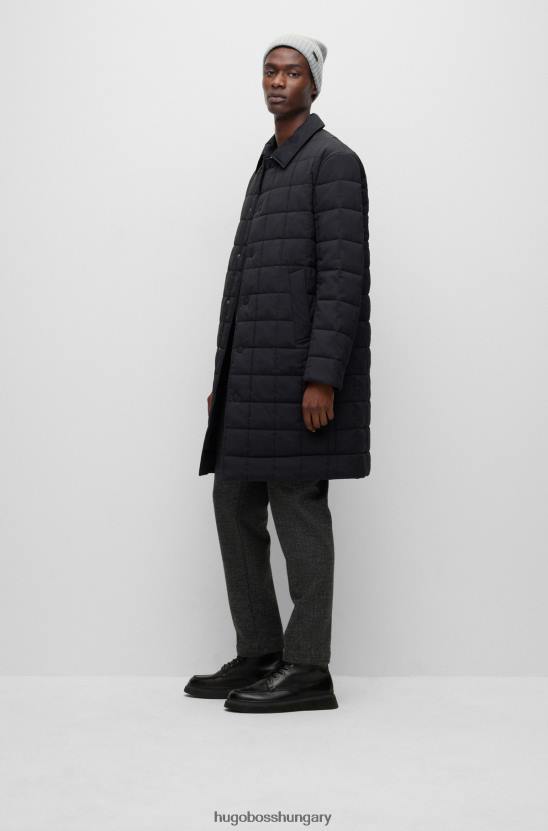Hugo Boss fekete hugo vízlepergető párnázott kabát laza fazonban 80P62703 fekete
