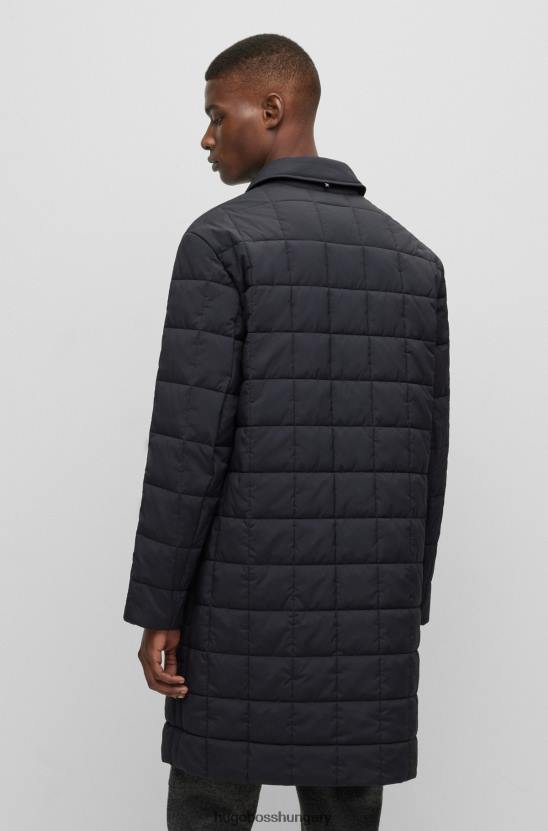 Hugo Boss fekete hugo vízlepergető párnázott kabát laza fazonban 80P62703 fekete