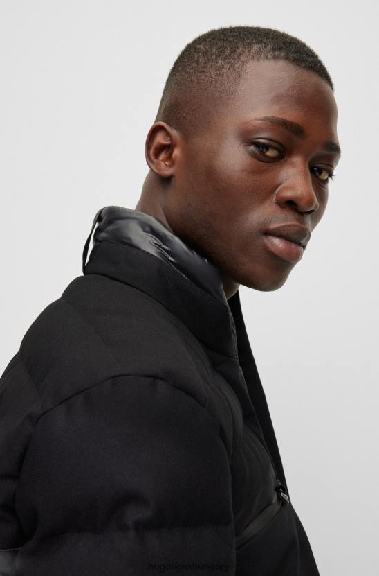 Hugo Boss hibrid kabát logóval, hugo fekete folttal 80P61910 fekete