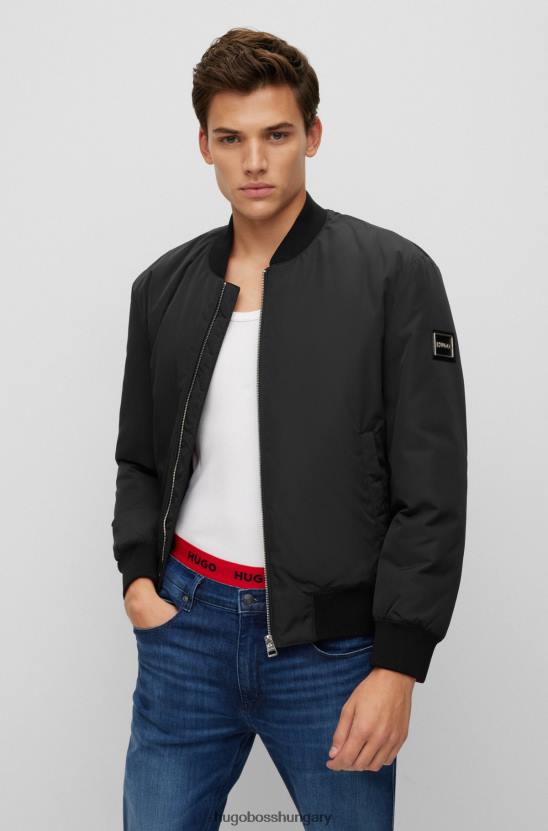 Hugo Boss hugo bélelt bomber dzseki keretes logóval fekete 80P63045 fekete