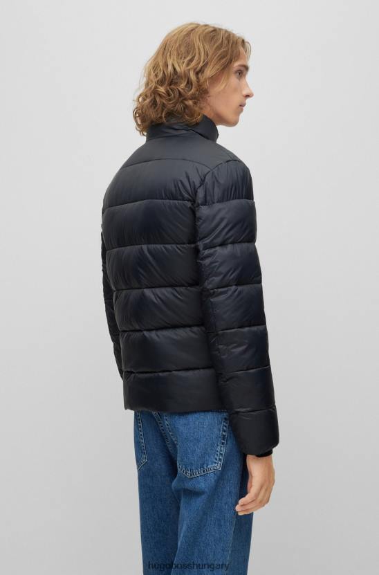 Hugo Boss hugo fekete vékony szabású pufi kabát piros logóval 80P61389 fekete