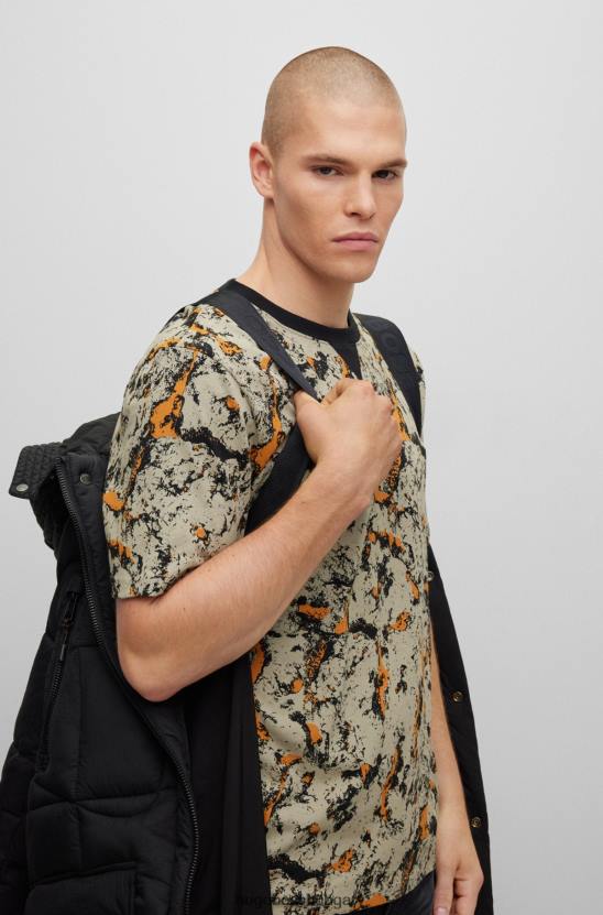 Hugo Boss hugo fekete vízlepergető könyökfoltokkal ellátott parkkabát 80P62164 fekete