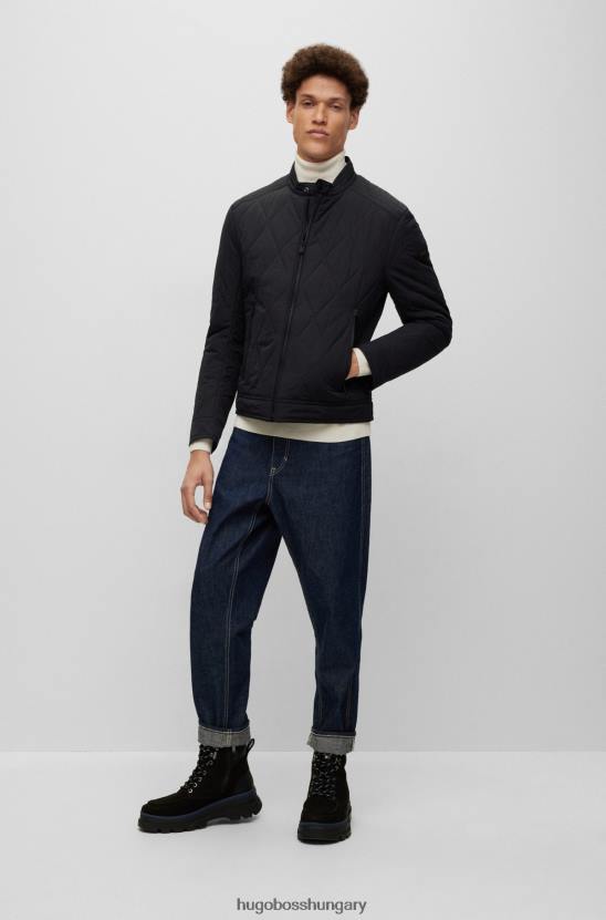 Hugo Boss hugo fekete vízlepergető steppelt kabát logóval 80P61371 fekete