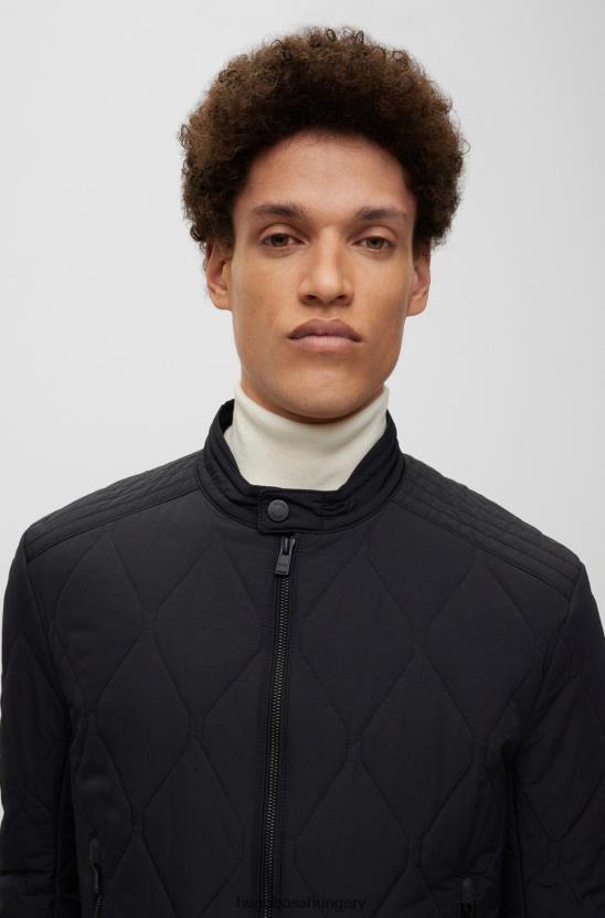 Hugo Boss hugo fekete vízlepergető steppelt kabát logóval 80P61371 fekete