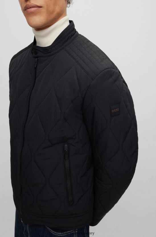 Hugo Boss hugo fekete vízlepergető steppelt kabát logóval 80P61371 fekete