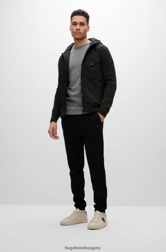 Hugo Boss hugo hibrid kabát normál szabásban, fekete szilikon logóval 80P61575 fekete