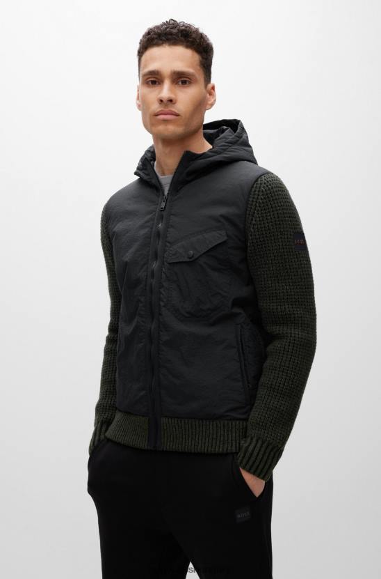 Hugo Boss hugo hibrid kabát normál szabásban, fekete szilikon logóval 80P61575 fekete