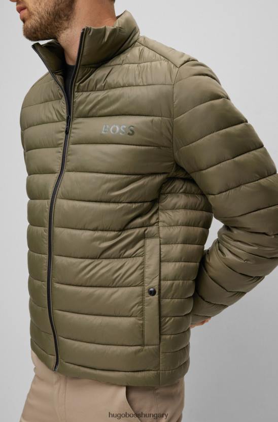 Hugo Boss hugo khaki vízlepergető párnázott kabát tónusos logóval 80P61335 khaki
