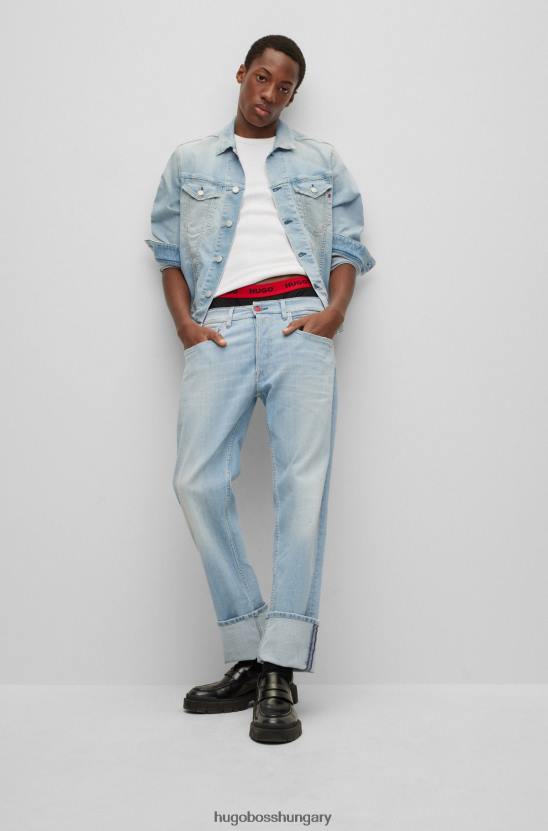 Hugo Boss hugo | replay normál szabású kabát világoskék sztreccs farmerből 80P63909 világoskék