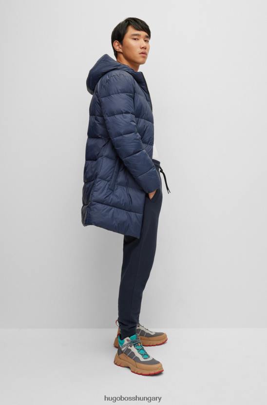 Hugo Boss hugo sötétkék kapucnis slim-fit pufikabát mellkas logóval 80P61501 sötétkék