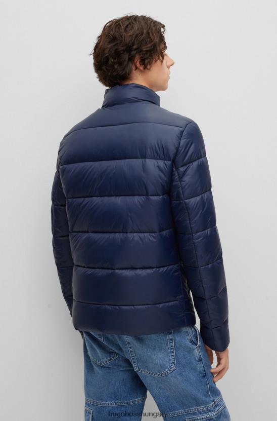 Hugo Boss hugo sötétkék, vékony szabású pufi kabát, osztott logóval 80P61479 sötétkék