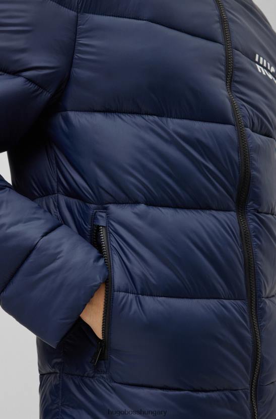 Hugo Boss hugo sötétkék, vékony szabású pufi kabát, osztott logóval 80P61479 sötétkék