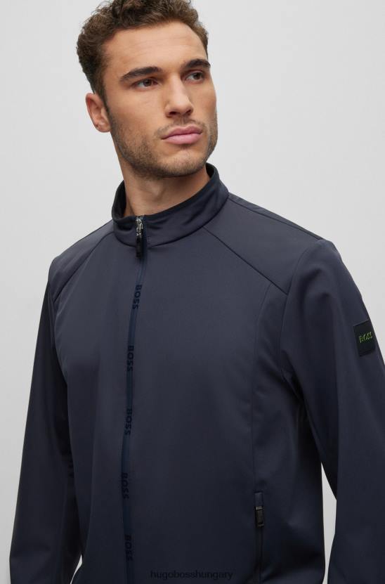 Hugo Boss hugo sötétkék vízlepergető kabát nyomott grafikával 80P63334 sötétkék