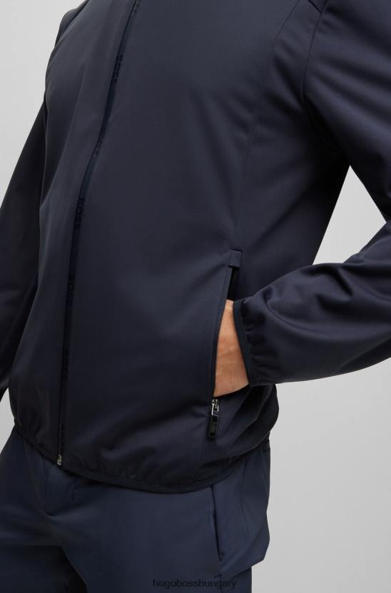 Hugo Boss hugo sötétkék vízlepergető kabát nyomott grafikával 80P63334 sötétkék