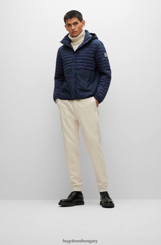 Hugo Boss hugo sötétkék vízlepergető párnázott kabát logós részletekkel 80P62763 sötétkék