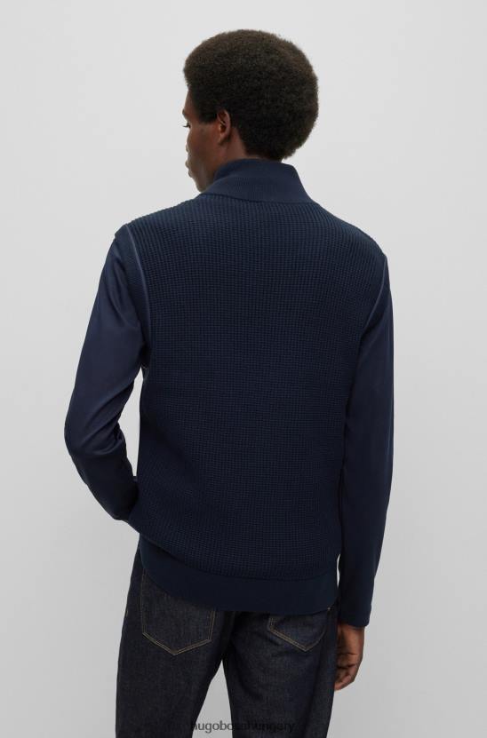 Hugo Boss hugo sötétkék vegyes anyagú párnázott kabát logós folttal 80P61868 sötétkék