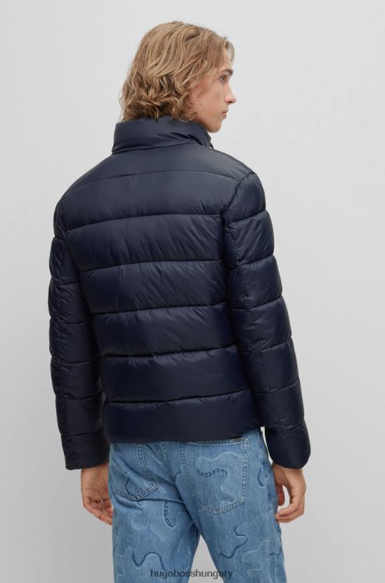 Hugo Boss hugo vékony szabású pufi kabát, piros logóval, sötétkék címkével 80P61390 sötétkék