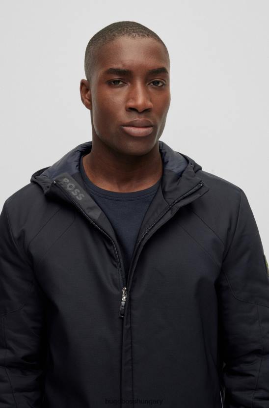 Hugo Boss hugo vízlepergető kapucnis kabát, sötétkék logóval 80P62974 sötétkék