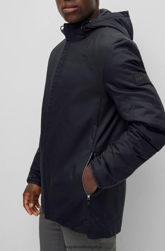 Hugo Boss hugo vízlepergető kapucnis kabát, sötétkék logóval 80P62974 sötétkék