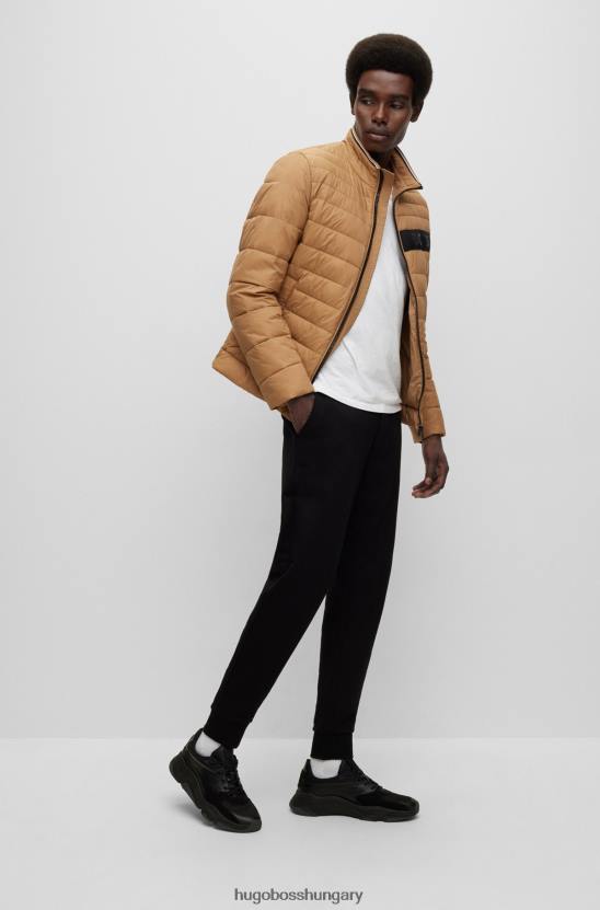 Hugo Boss hugo vízlepergető párnázott kabát 3d logós bézs szalaggal 80P61974 bézs