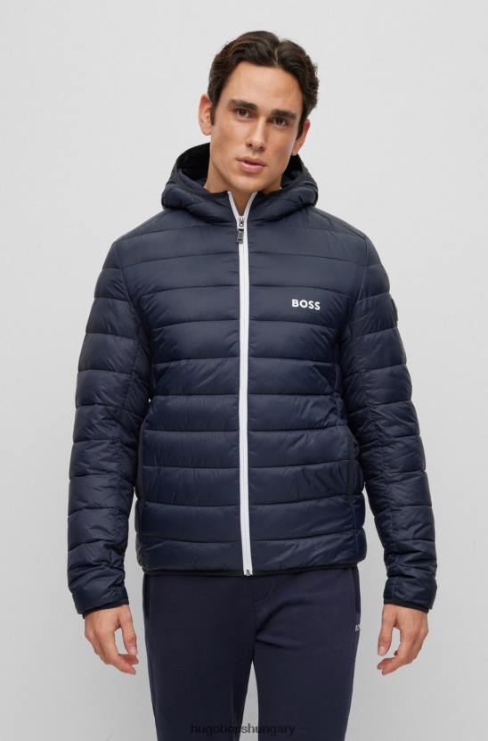 Hugo Boss hugo vízlepergető pufi kabát, sötétkék márkás szegéllyel 80P63335 sötétkék