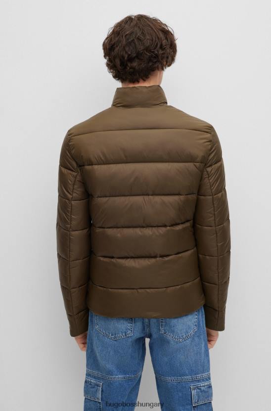 Hugo Boss khaki vékony szabású kabát vízlepergető újrahasznosított hugo anyagból 80P61848 khaki