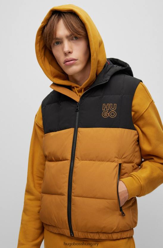 Hugo Boss narancssárga hugo karcsúsított, vízlepergető pufi nadrág, egymásra rakott logóval 80P63314 narancs