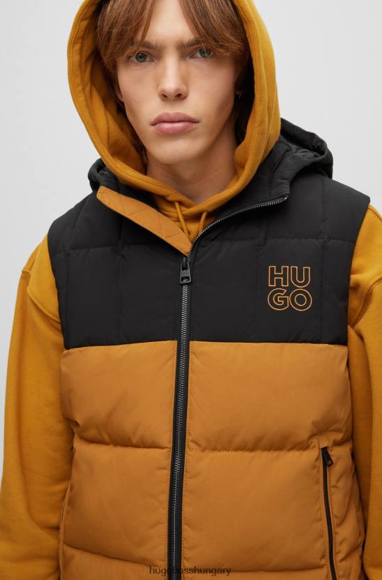 Hugo Boss narancssárga hugo karcsúsított, vízlepergető pufi nadrág, egymásra rakott logóval 80P63314 narancs