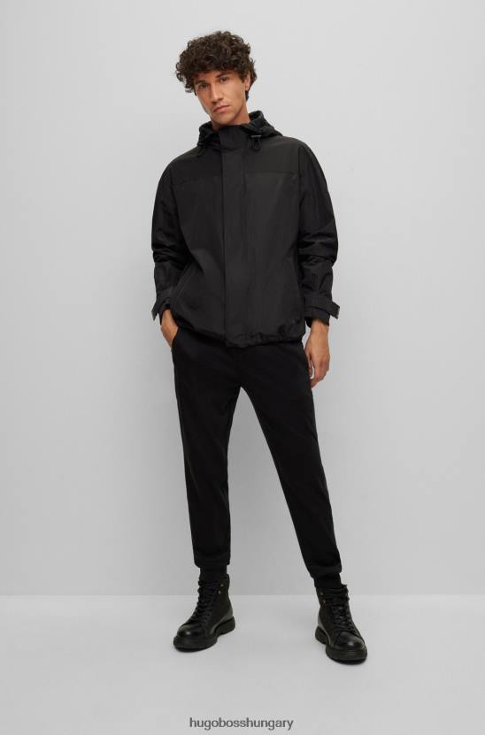 Hugo Boss porsche x hugo vízlepergető kapucnis kabát kollaboratív márkajelzéssel 80P64039 fekete
